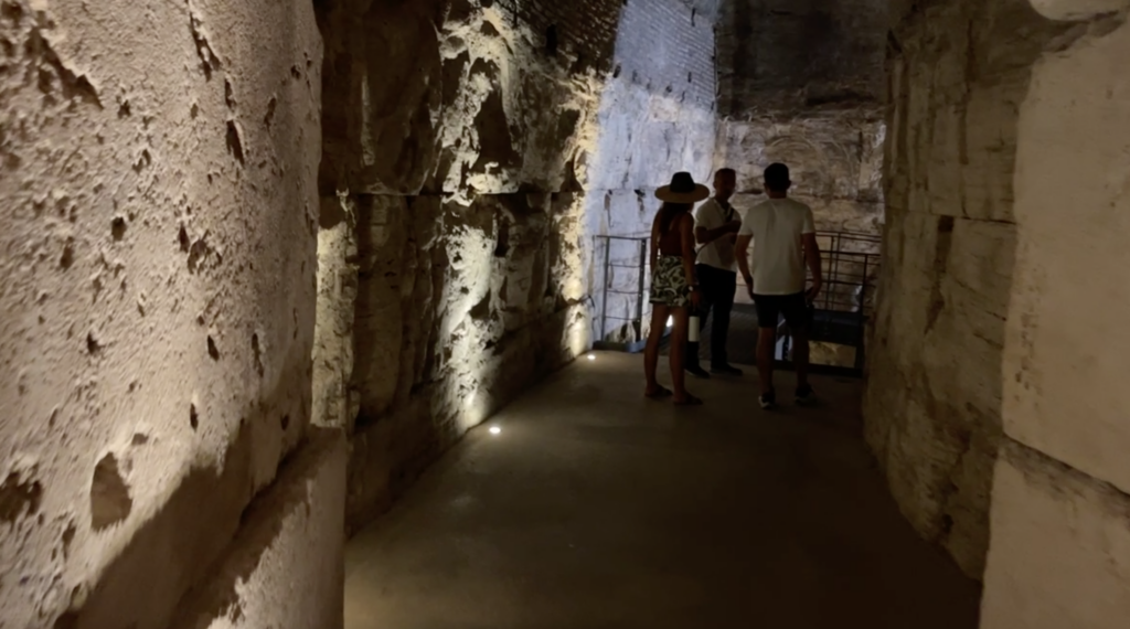 corridor on the colosseum underground tour