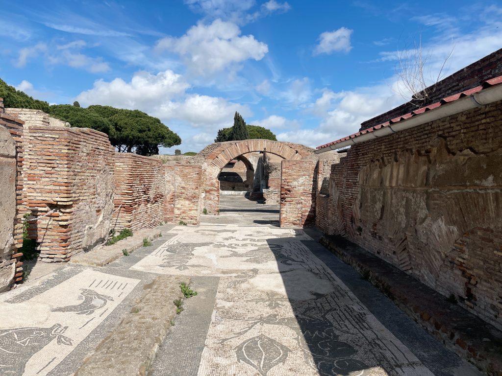 Mosaic floor in an ancient building at Ostia Antica