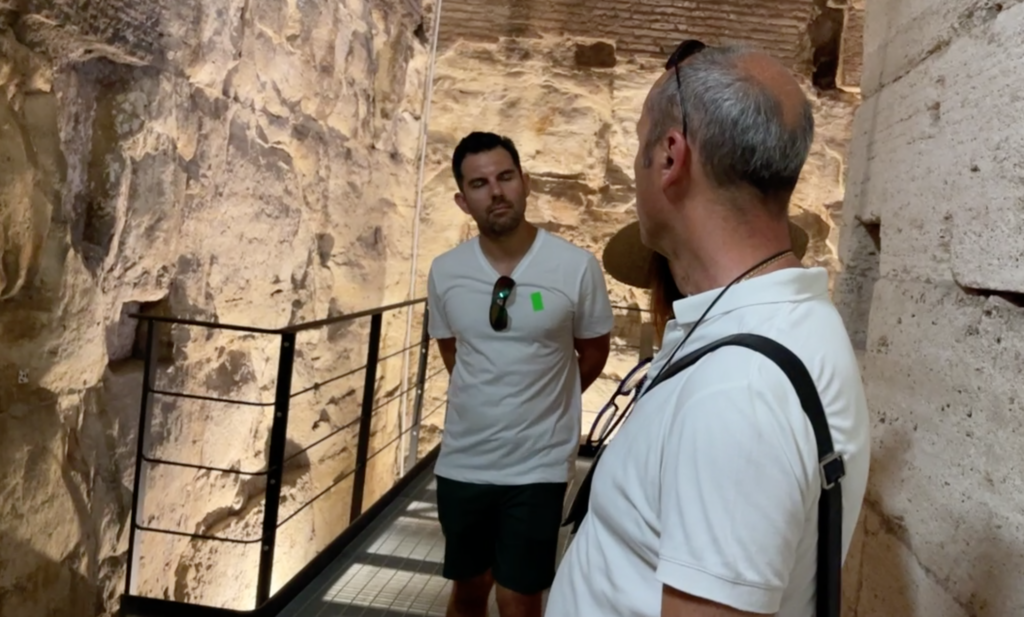 interested clients on the colosseum underground tour