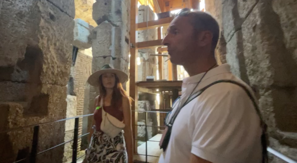 real rome tours guide explans the elevator system at the colosseum underground