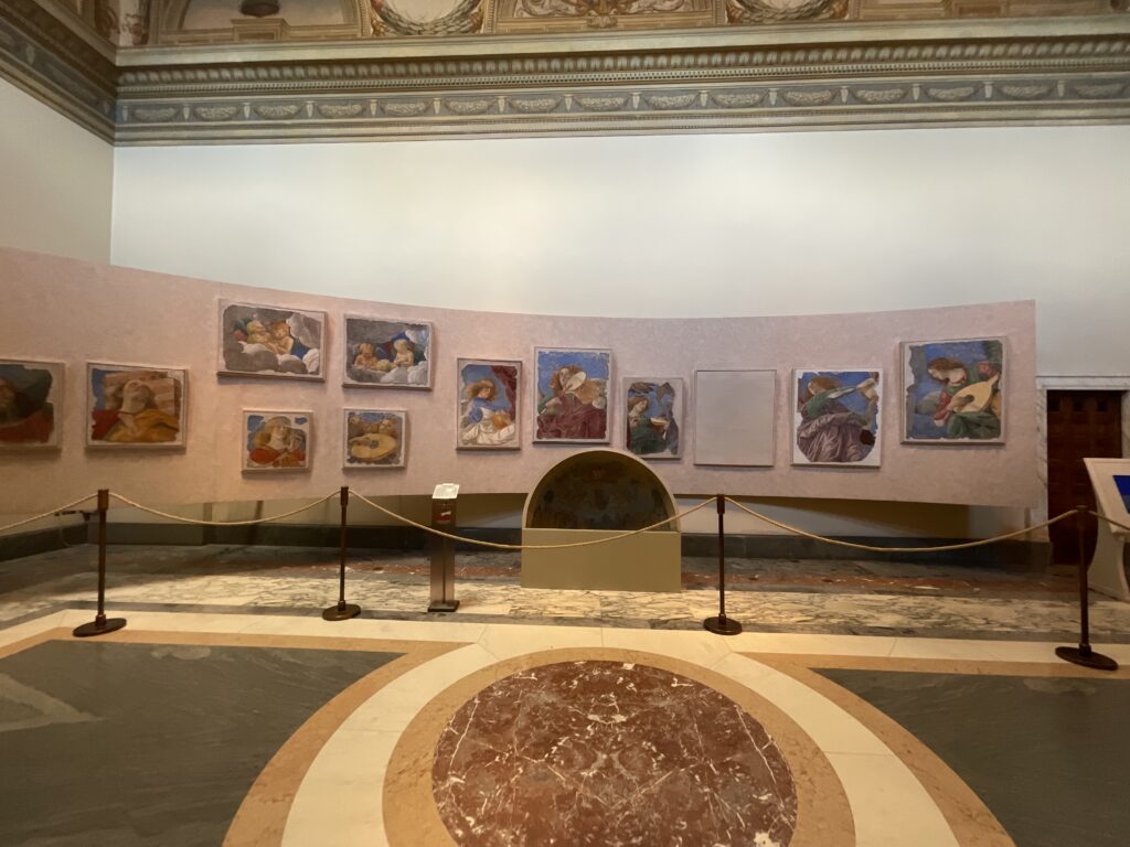 renaissance fresco fragments in pinacoteca, vatican museums