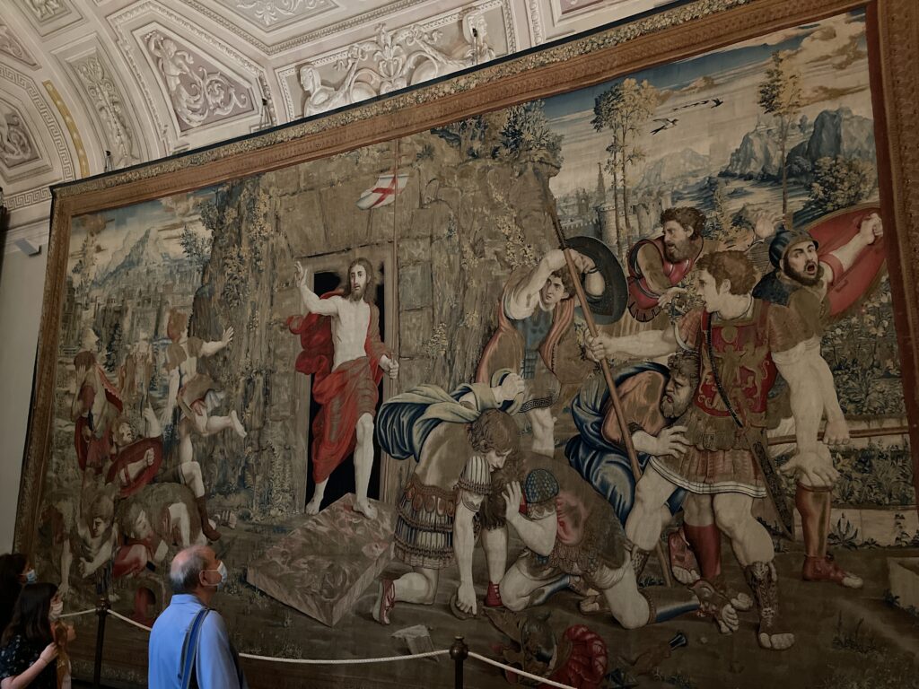 resurrection of christ, gallery of tapestries, vatican museums