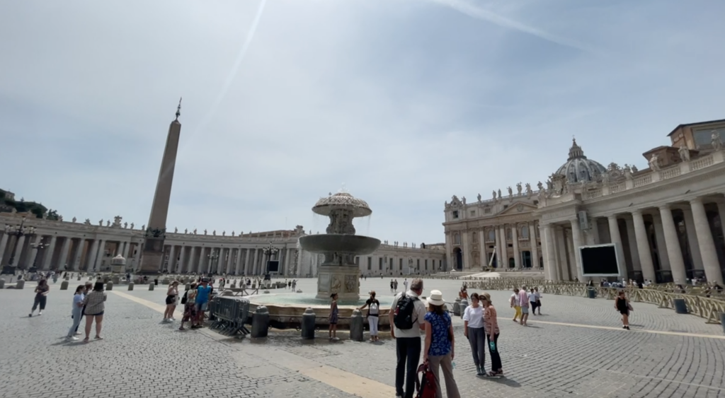 st peters square fountain and obelisk