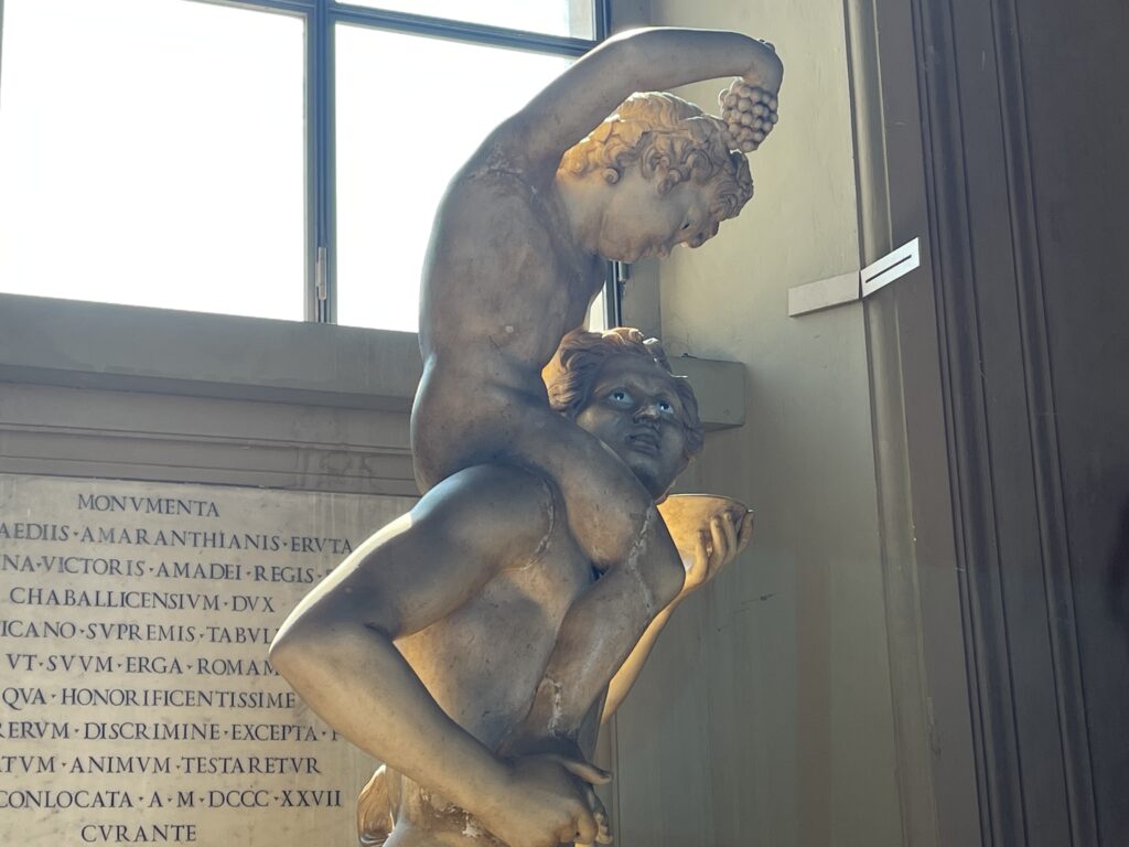 statue with glass eyes, gallery of the candelabra, vatican museums