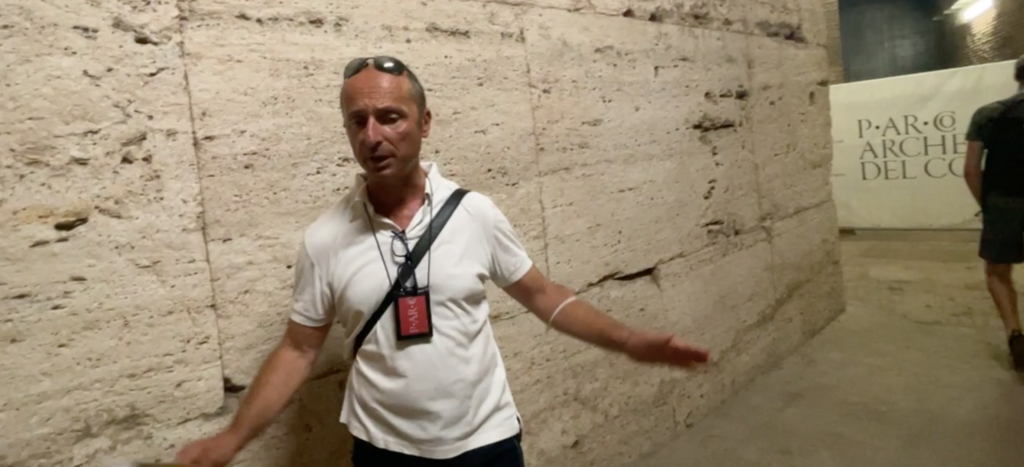 tour guide and local historian max on the colosseum underground tour